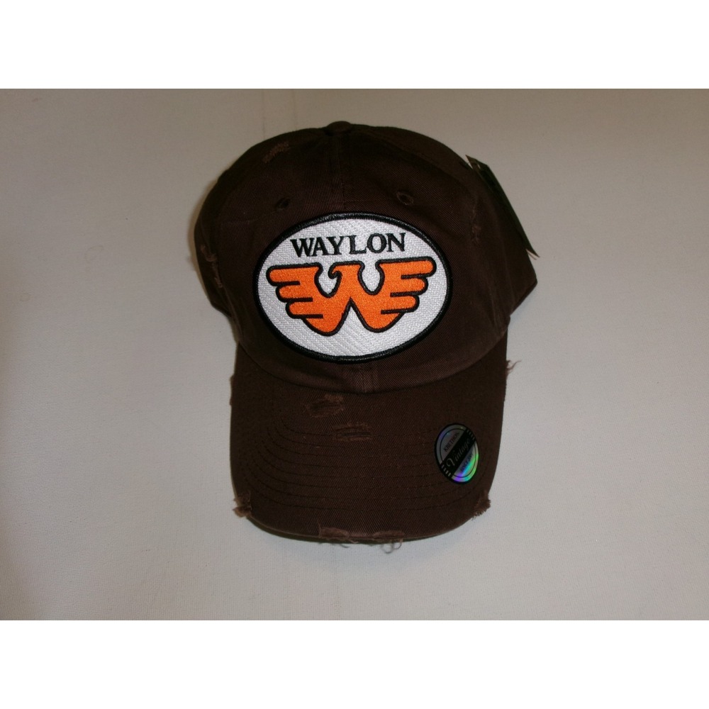 WAYLON JENNINGS  DISTRESSED   STRAPBACK  BEACH GOLF Y2K 00S HAT CAP VINTAGE N1